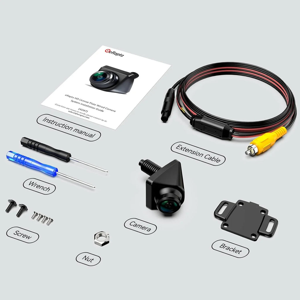 eRapta Backup Camera 360°Rotatable Night Vision Waterproof Rear/Front/Side View Camera for Pickup Truck Car SUV Minivan and Sedans