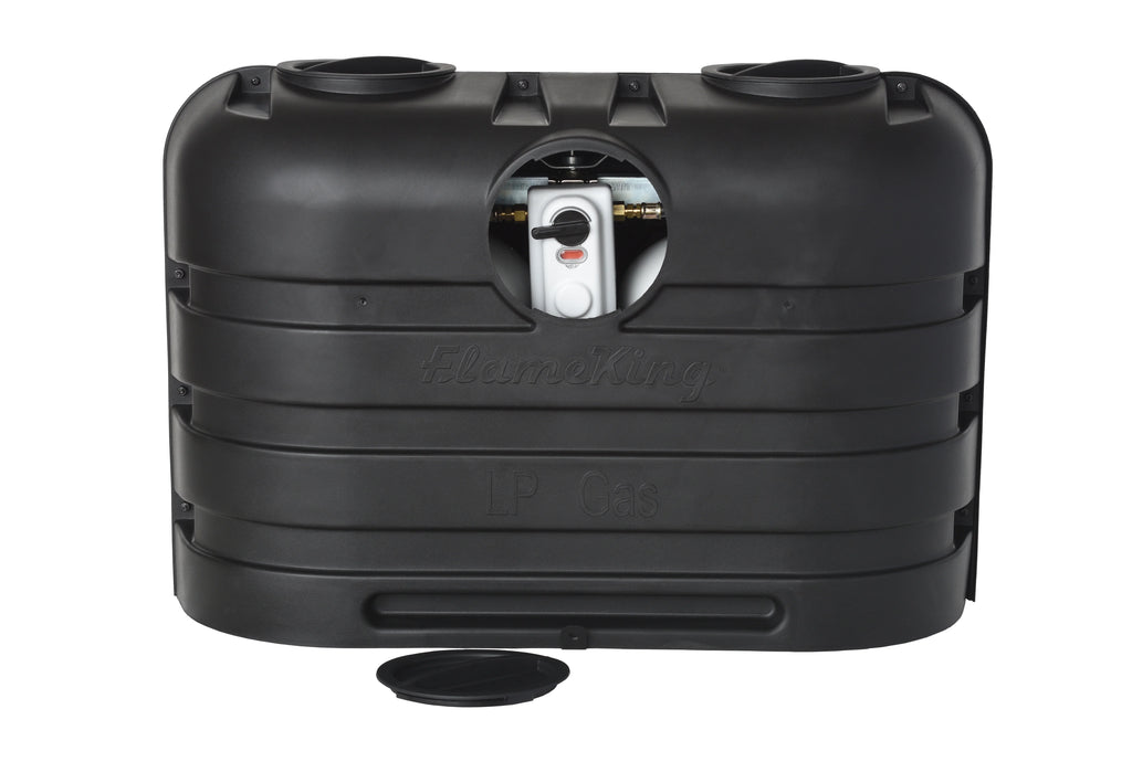 Flame King Heavy Duty Dual 20LB Black Propane Tank Shield for RV, Camper and Travel Trailer