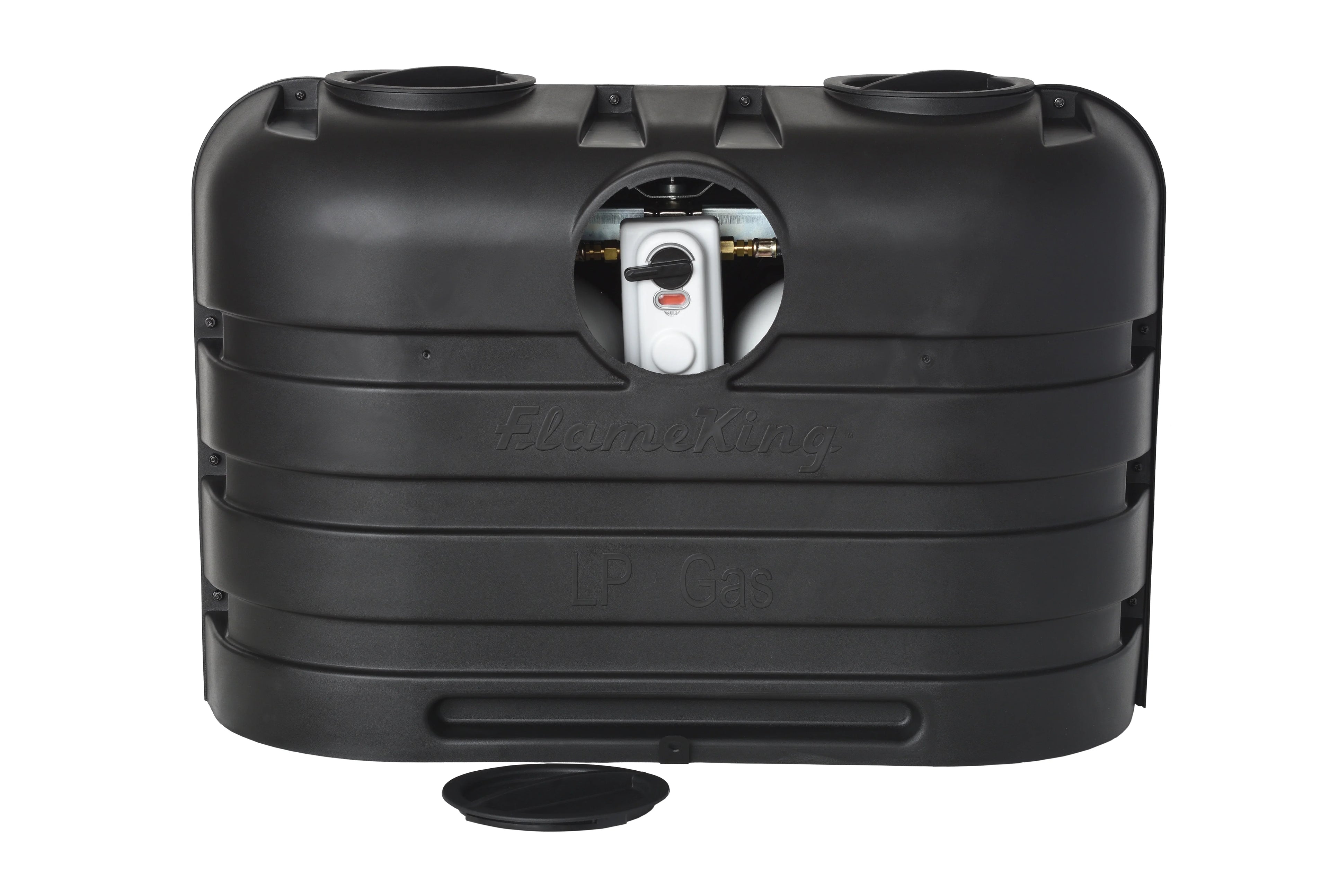 Flame King Heavy Duty Dual 20LB Black Propane Tank Shield for RV, Camper and Travel Trailer