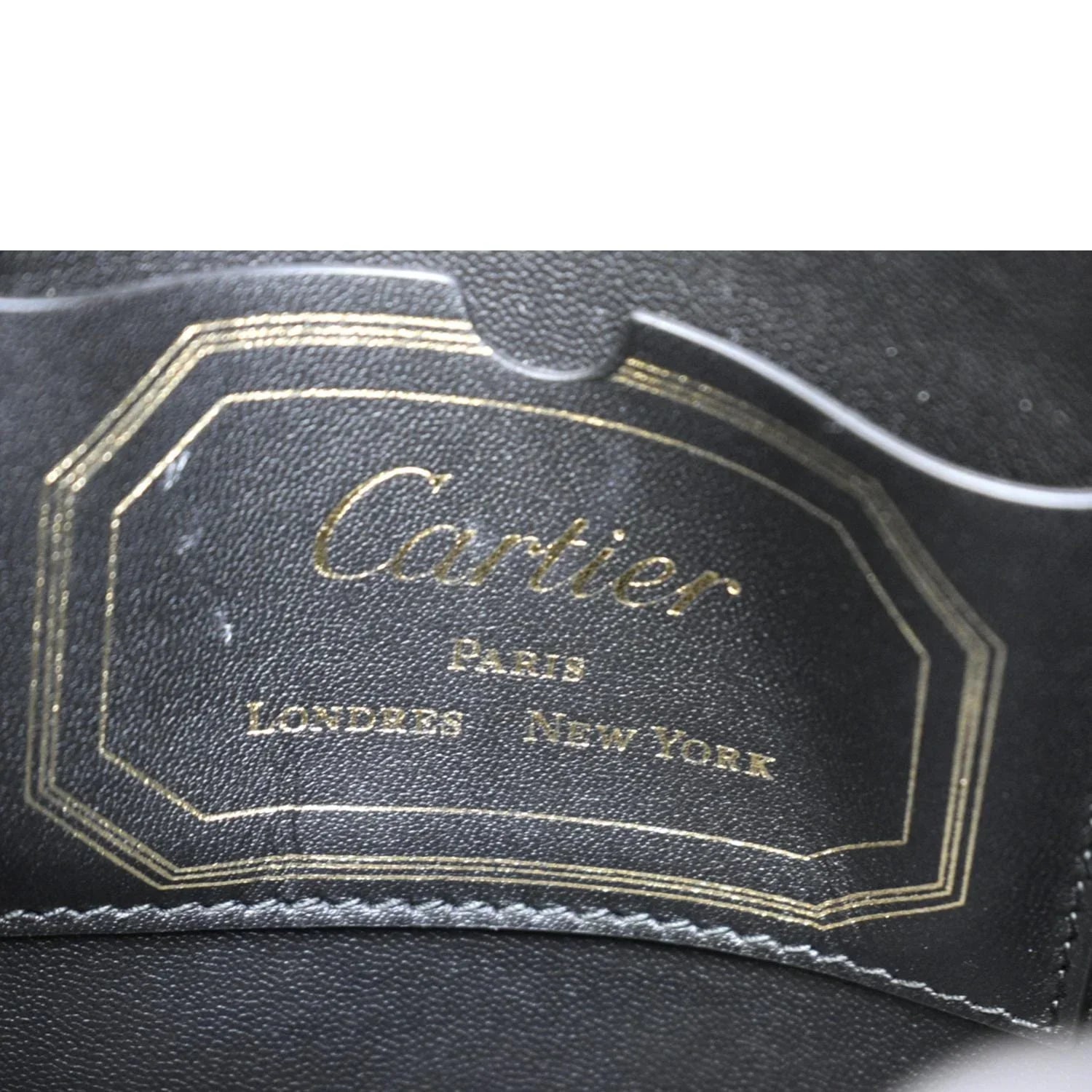 Pre-owned CARTIER Guirlande Mini Calfskin Leather Top Handle Satchel Bag Black