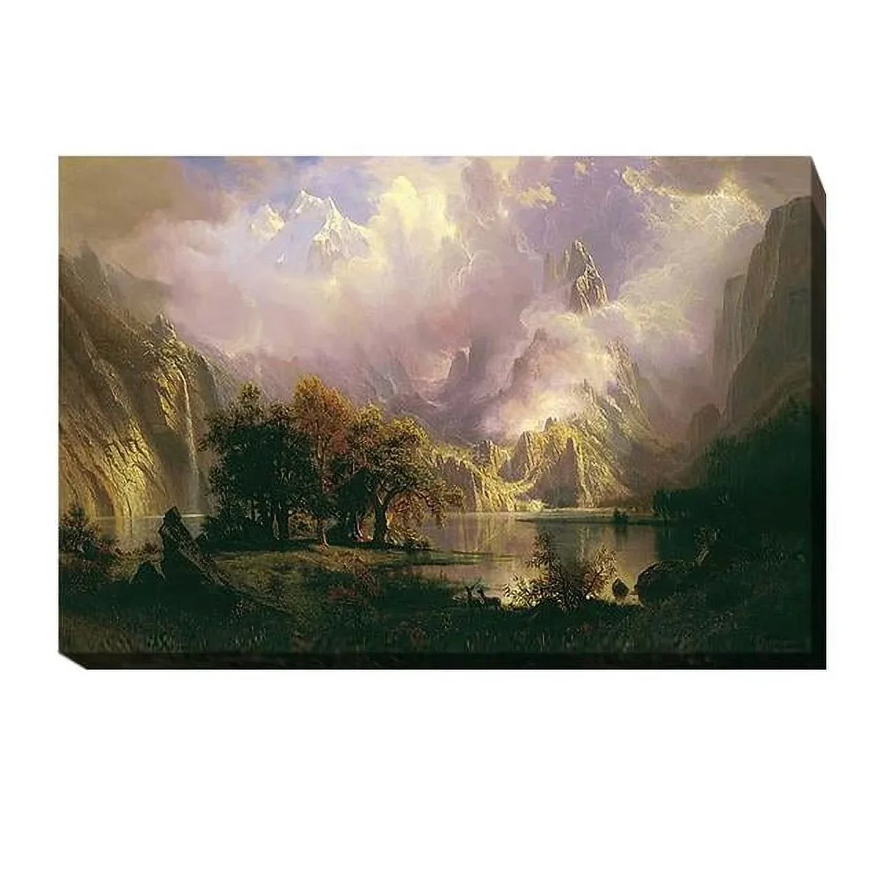 Rocky Mountain Landscape by Albert Bierstadt Premium Gallery-Wrapped Canvas Giclee - 12 x 18 x 1.5 in.
