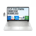 HP 2021 17.3" FHD IPS Laptop Computer, 11th Generation i7-1165G7, 16GB RAM, 512GB PCIe SSD, Backlit Keyboard, Iris Xe Graphics, HD Webcam, HD Audio, Windows OS, Silver, 32GB USB Card