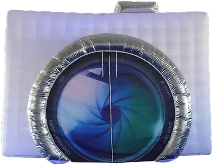 Miumaoev Inflatable Photo Booth Enclosure Camera Shaped Inflatable Cube Tent with Blower, Photo Booth Backdrop for Wedding, Event, Show, Exhibition 3.52.82.5M