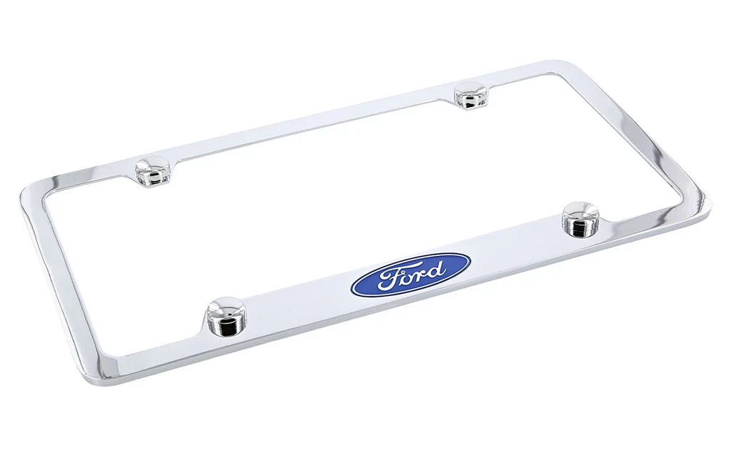 Ford Logo Chrome License Plate Frame Holder