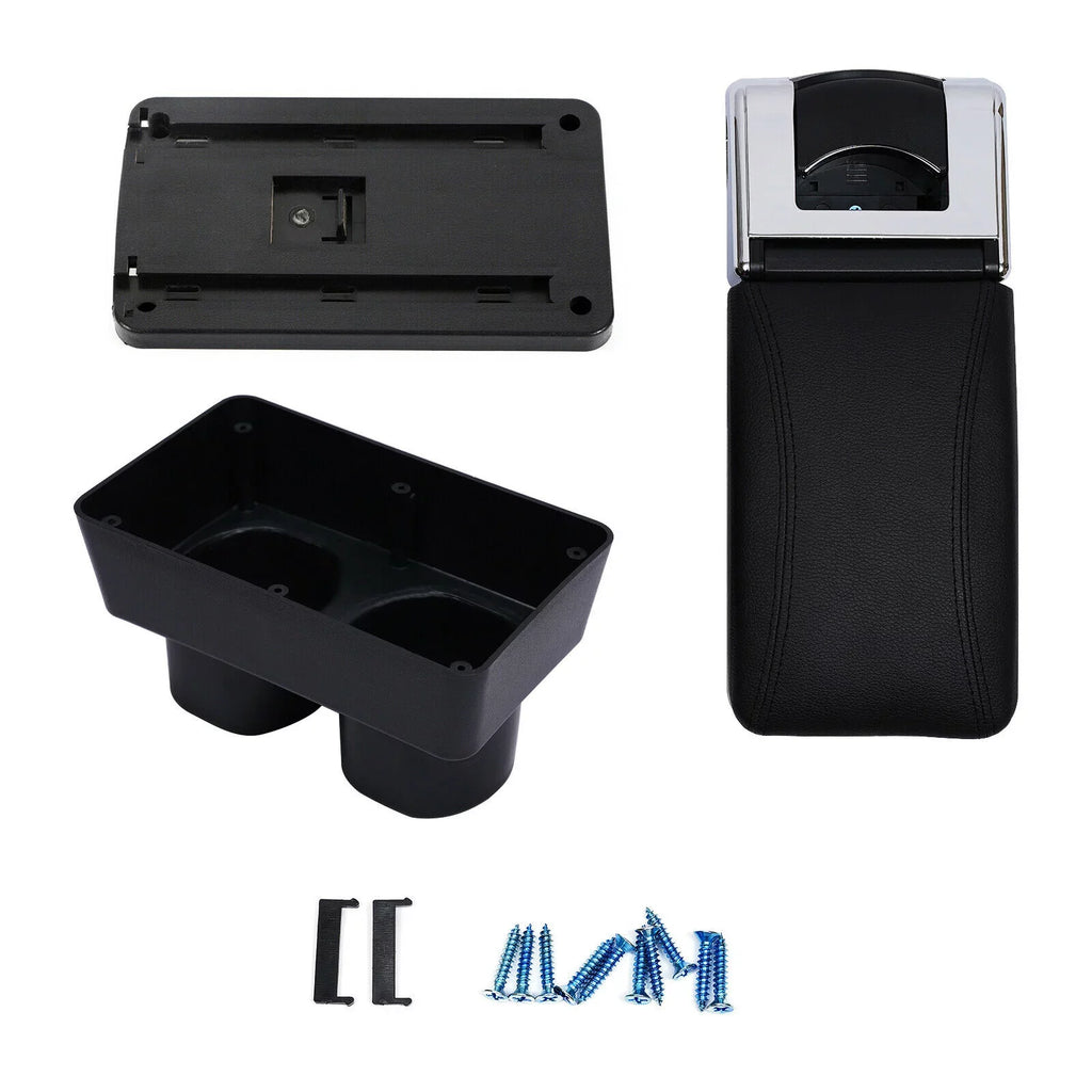 ZhdnBhnos Car Armrest Storage Box Container Rotatable Arm Rest Holder Center Console Black For Nissan Versa/Tiida/Latio 2007-2011
