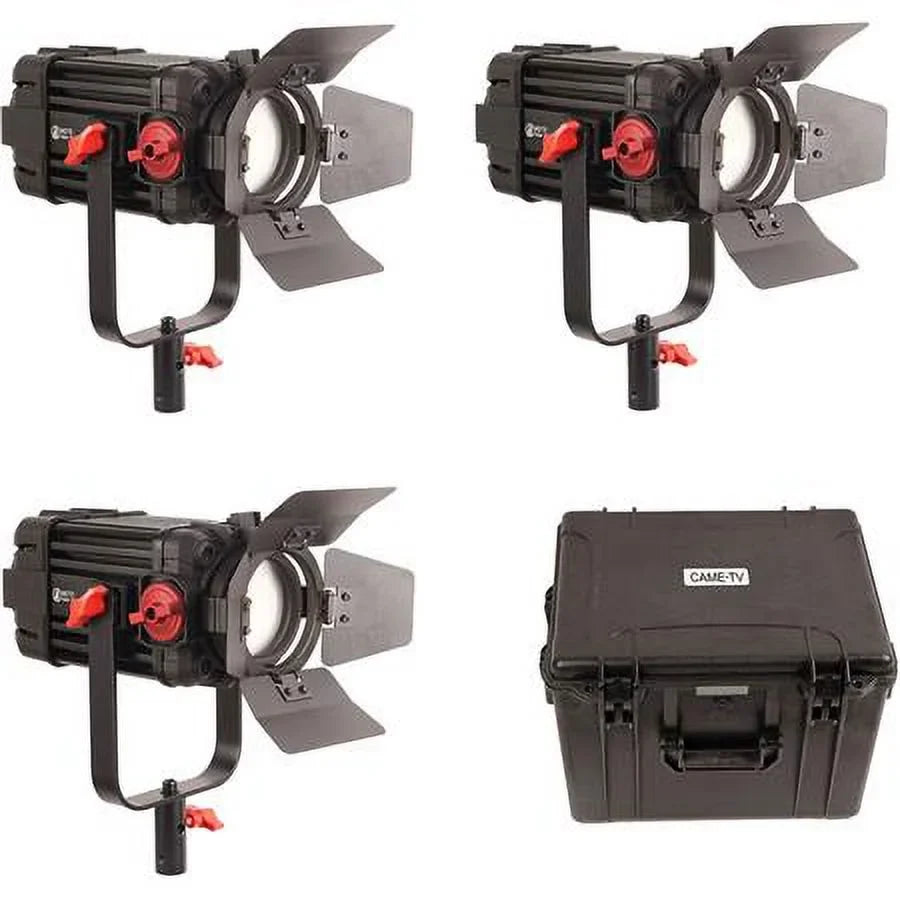 Boltzen 100W Fresnel Focusable LED Bi-Color 3-Light Kit