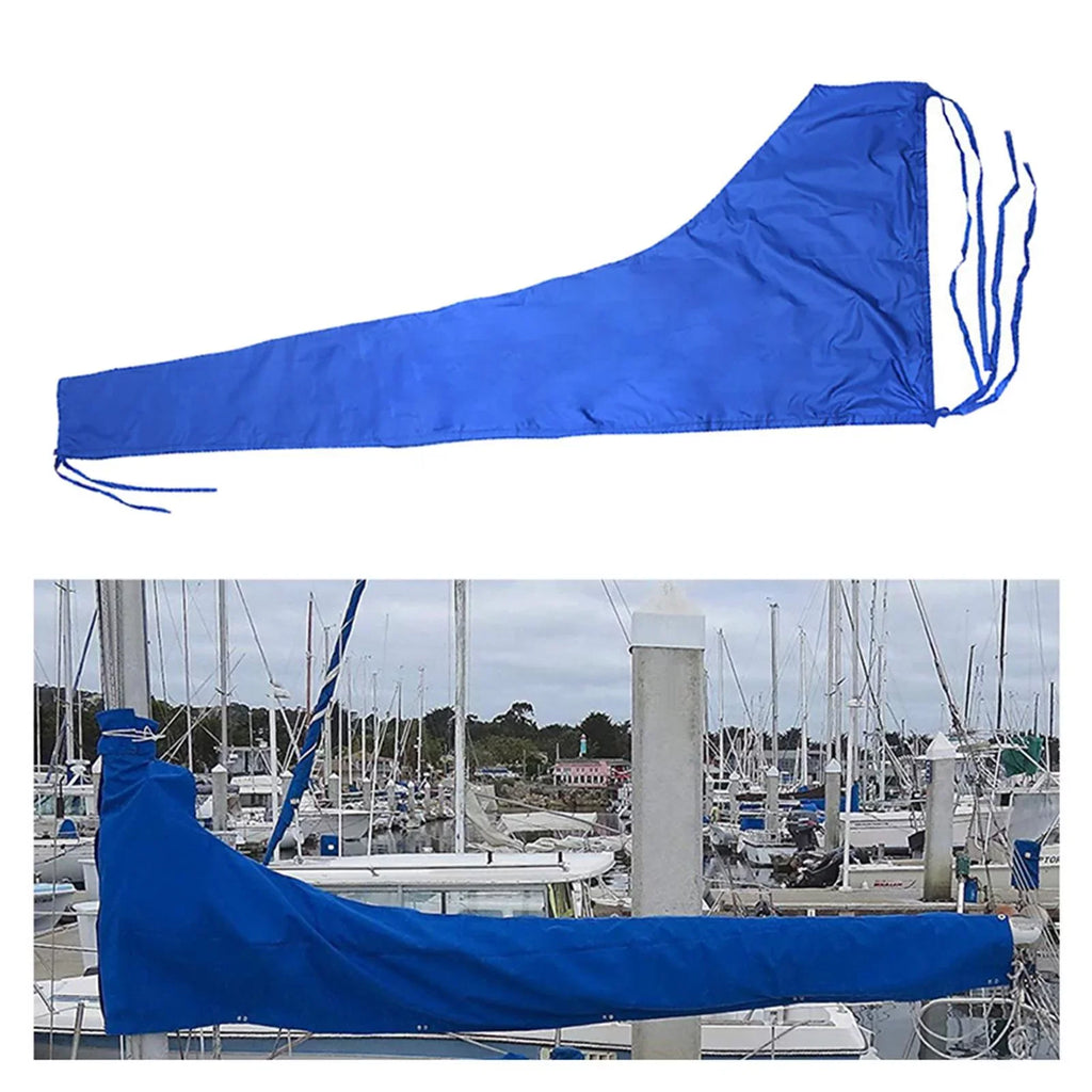 600D Mainsail Coating Ship Wrap Dustproof Wrap Sail Coating Snow Coating Adjustable Strap Thickened Oxford Cloth Blue , 12 FT 11 to 12 FT