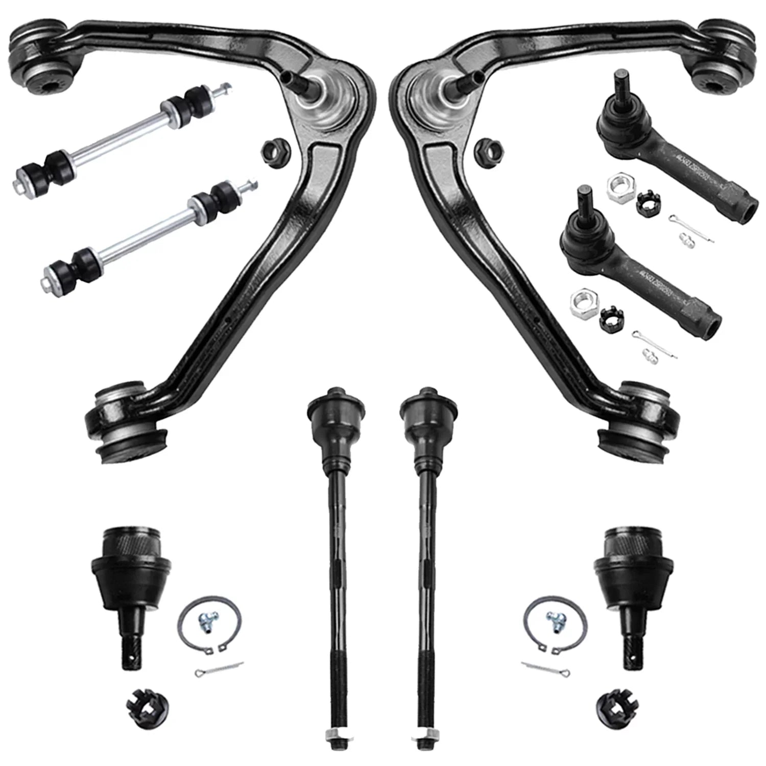 Detroit Axle - Front End 17pc Kit for 1999-2006 Chevy GMC Silverado Sierra 1500 Upper Control Arms w/Ball Joints CV Axles Wheel Hubs Replacement Sway Bar Links Tie Rods Steering Idler Pitman Arm