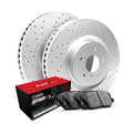 R1 Concepts Front Brakes and Rotors Kit |Front Brake Pads| Brake Rotors and Pads| Optimum OEp Brake Pads and Rotors|fits 2007-2015 INFINITI G35, G37, Q60