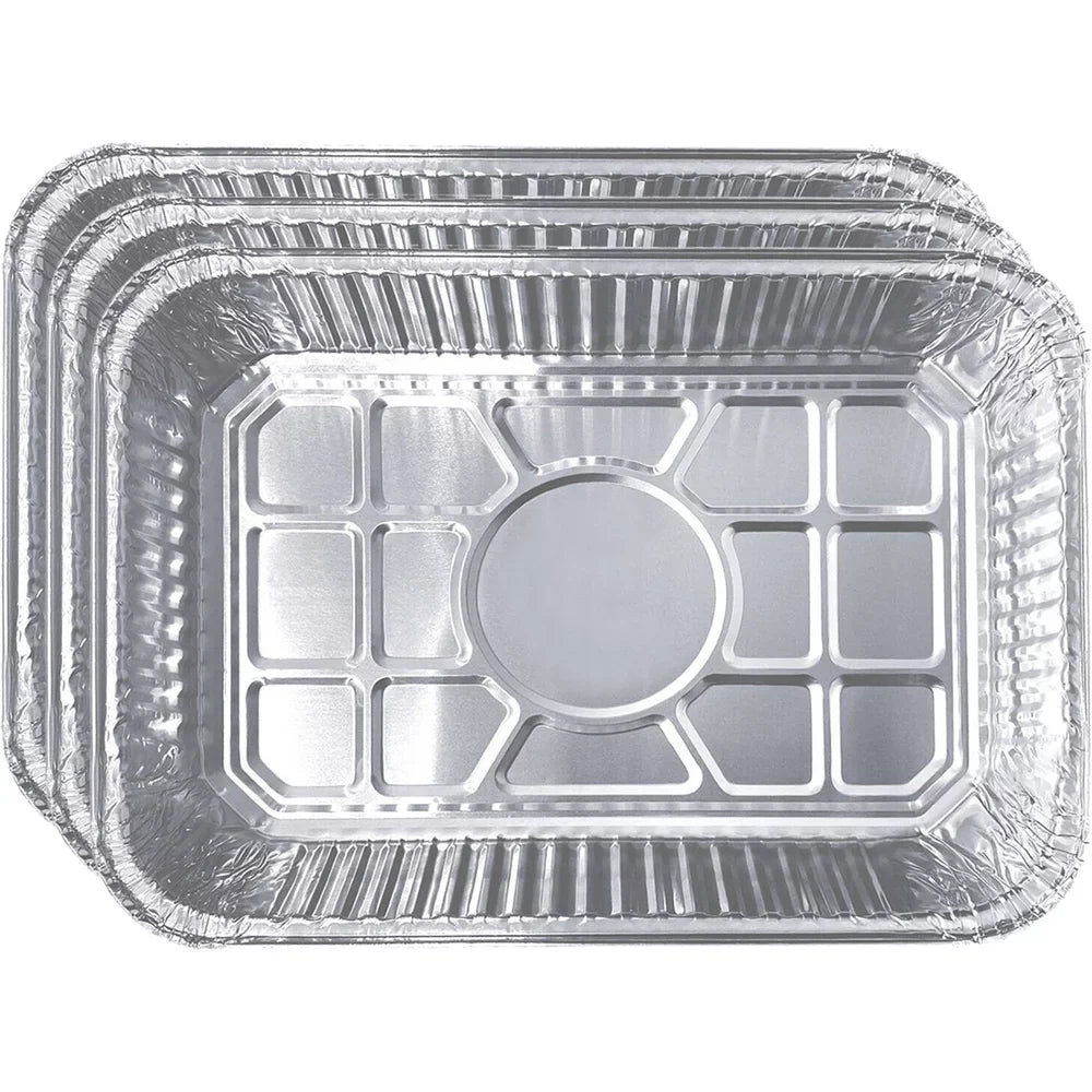 Weber 7646 Cast Iron Cooking Grates for Weber Q 300/3000 Series Grills Bundle with Generic Aluminum Drip Pans Set of 3 and Grill Wrap Barbecue Waterproof Outdoor Protection