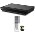 Sony UBP-X700/M HDR 4K UHD Network Blu-ray Disc Player with Hi-Res Audio Bundle Includes 1 Year Extended Protection Plan and Lexar 64GB JumpDrive S50 USB 2.0 Flash Drive Black