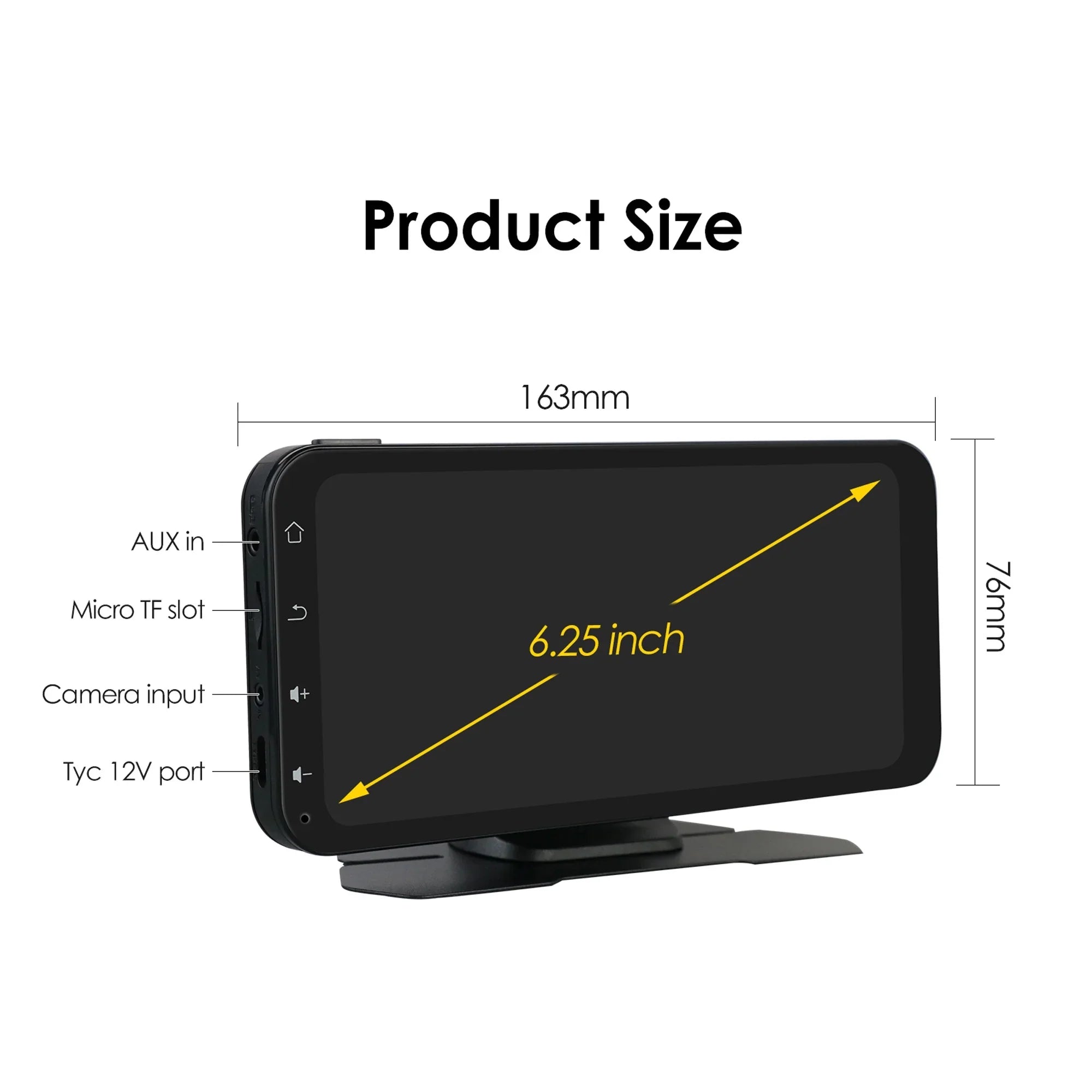 Ossuret 6.25" Touchscreen Bluetooth 360° Adjustable Car Stereo Radio Receiver GPS Navigation Audio With Wireless Apple Carplay Android Auto Support Backup Camera