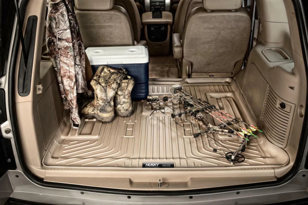 Husky by RealTruck Climate Series Cargo Liner Black Suitable with 12-19 Toyota Highlander; Suitable with to back of 2nd row Seats over foldered 3rd row Seats