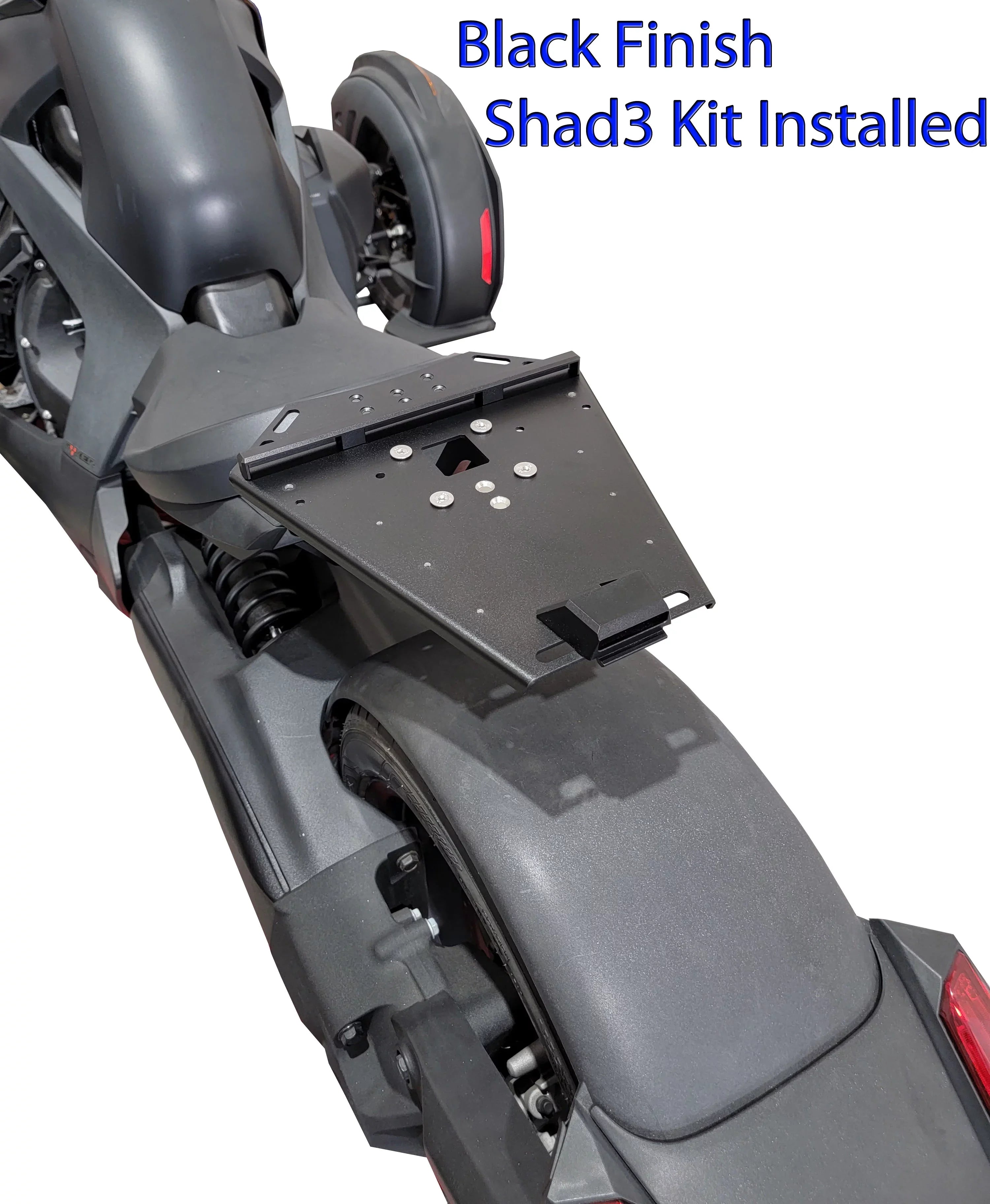 Can Am Ryker Luggage Rack Black Large Shad Cases Kit installed NO MAX MOUNT NEEDED.