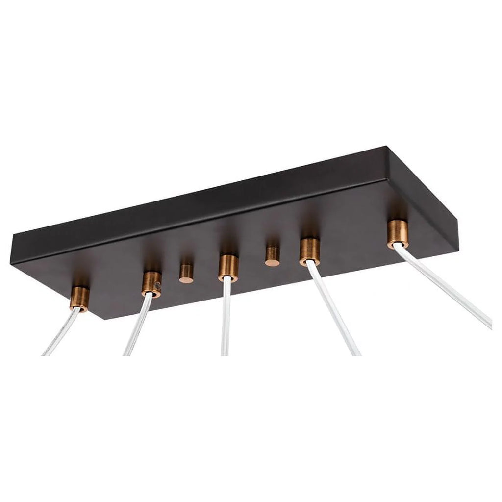 Woodbridge Lighting Tanner 42" 5-Light LED Opal Bullet Chandelier in Bronze