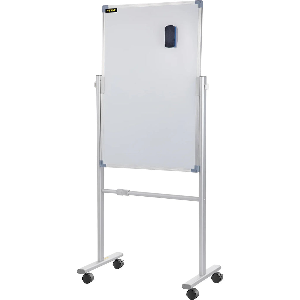 BENTISM Mobile Magnetic Whiteboard Dry Erase Board w/ Stand 36" x 24" Double Sided with Height Adjustable Aluminum Frame and 360 Reversible Rolling Lockable Swivel Wheels for Office School Home