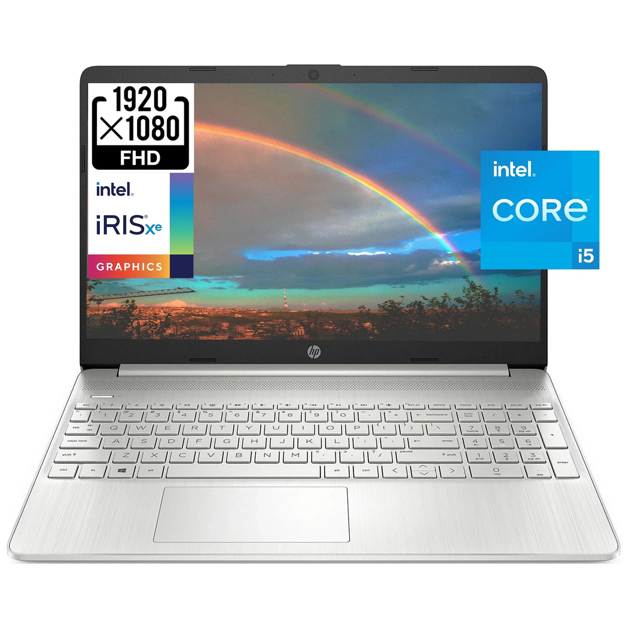 HP 15 15.6" Full HD Business Laptop Computer, 4-core i5-1135G7, 16GB RAM, 1TB PCIe SSD, Iris Xe Graphic, Wi-Fi 6, BT 4.2, Natural Silver, Windows 11 Home