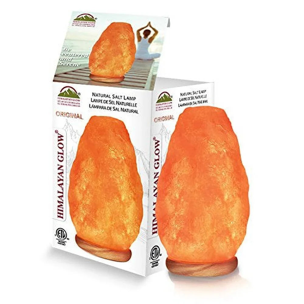WBM Himalayan Glow Hand Carved Natural Crystal Himalayan Salt Lamp With Genuine Neem Wood Base, Bulb And Dimmer Control.8 to 9 Inch, 8 to 11 lbs.
