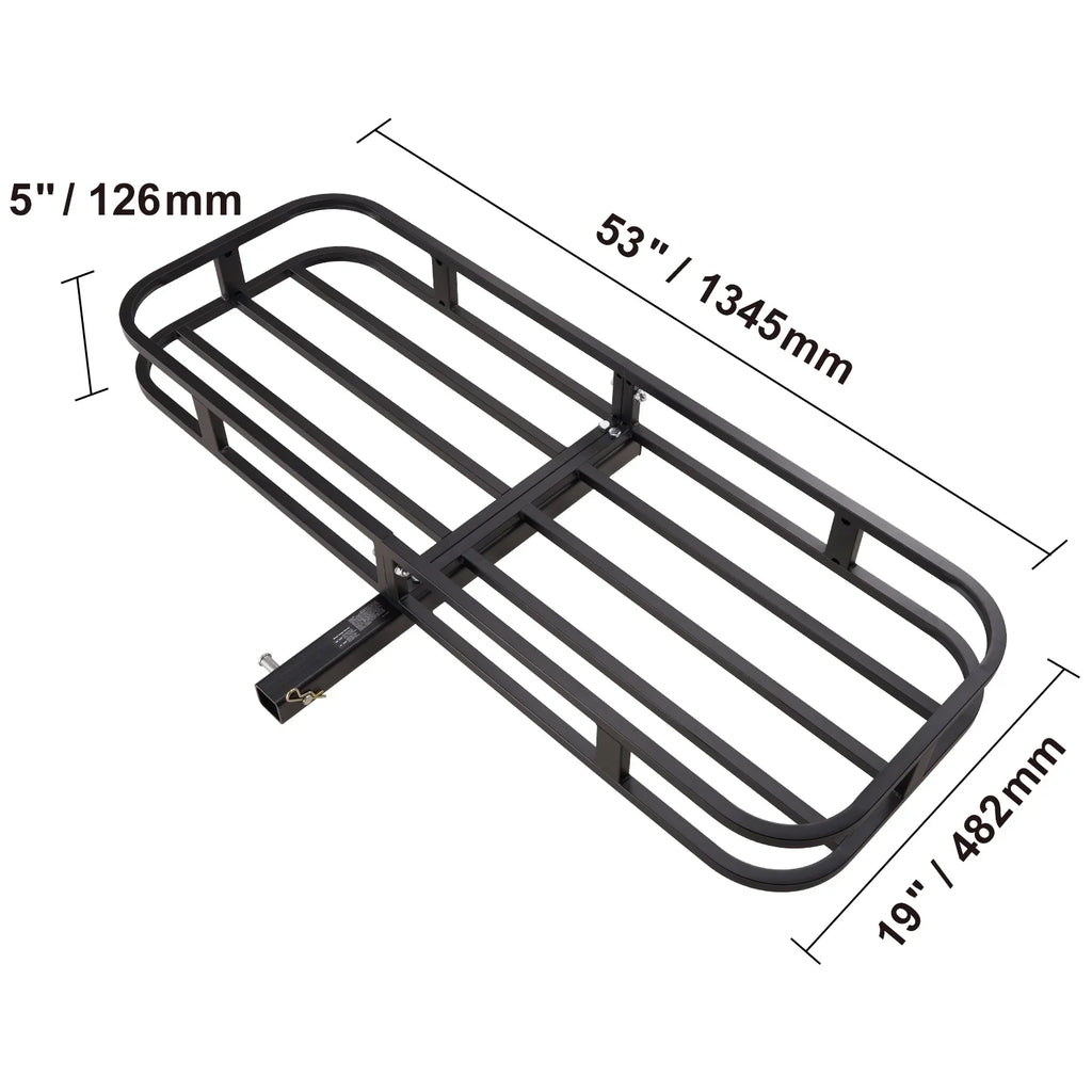 SKYSHALO Hitch Mount Cargo Carrier 500lb 53x19x5 in & Cargo Net Fits 2" Receiver