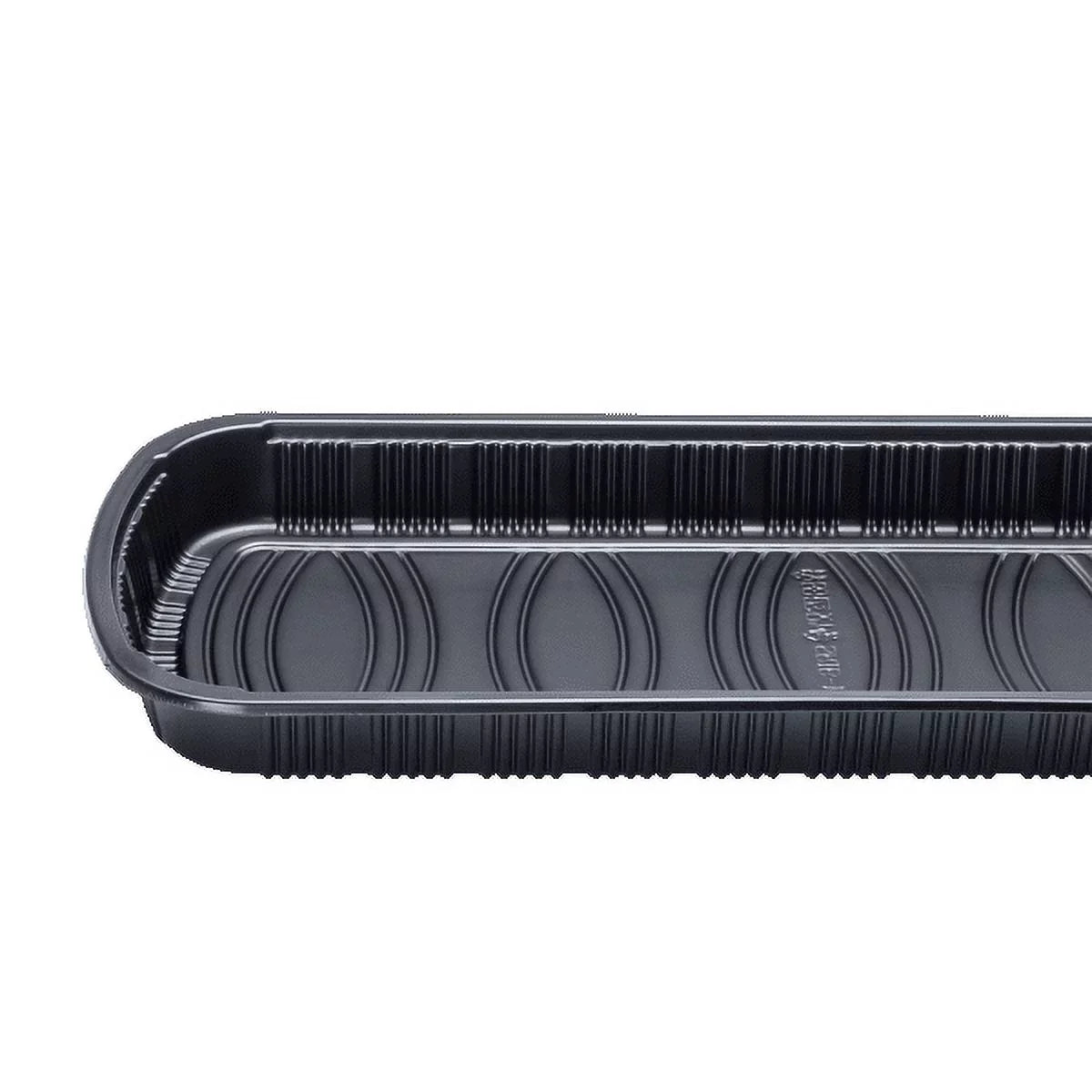 Karat Full Slab Black PP Plastic Rib Container with Clear OPS lid - 100 ct