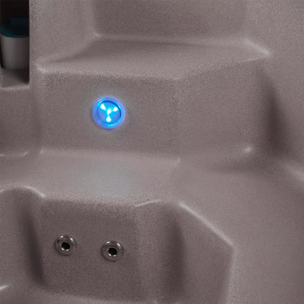 Aqualife Lagoon 8 Seater Hot Tub Spa with 20 Jets, LED lighting & Tub Shield Millstone Brown