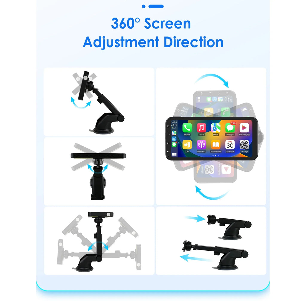 Ossuret 6.25" Touchscreen Bluetooth 360° Adjustable Car Stereo Radio Receiver GPS Navigation Audio With Wireless Apple Carplay Android Auto Support Backup Camera