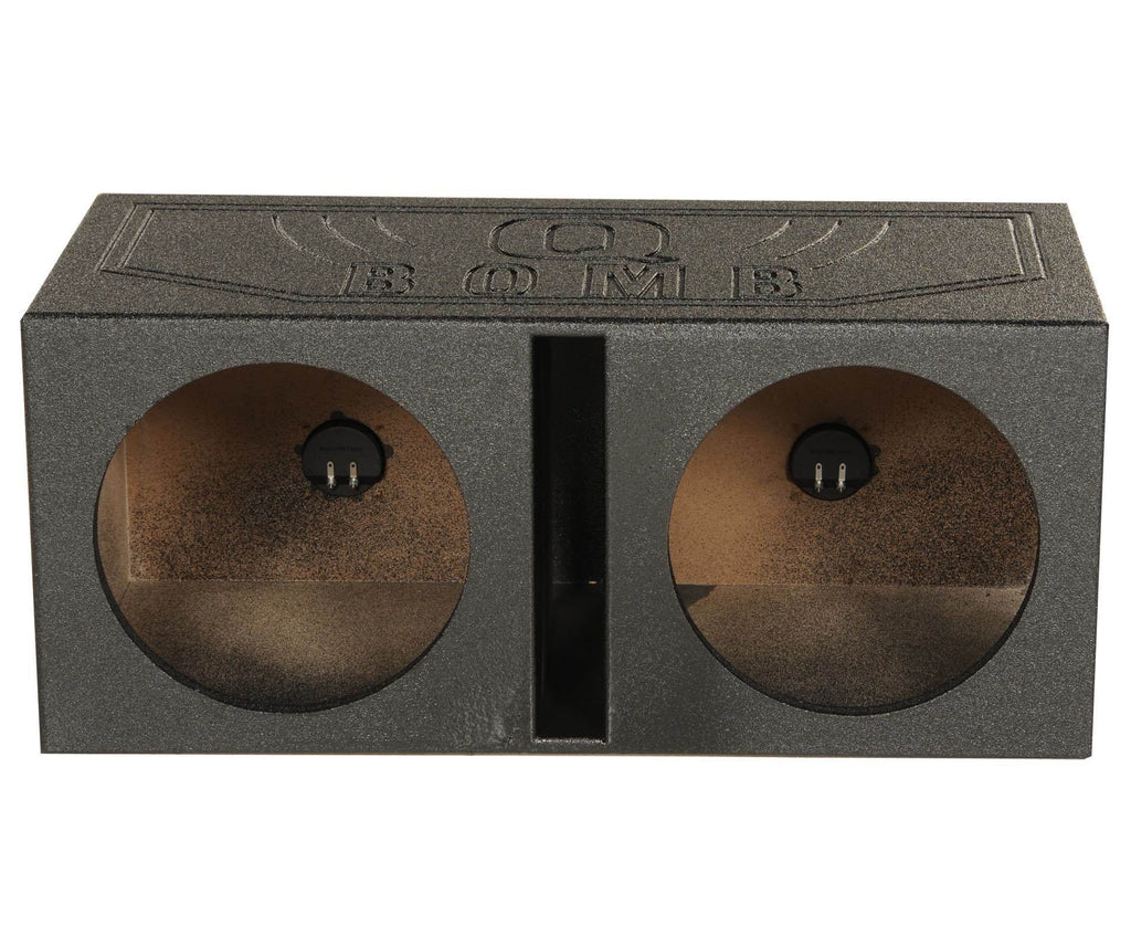 QPower QBOMB15V Dual 15" Vented Port Subwoofer Sub Box w/ Bedliner Spray