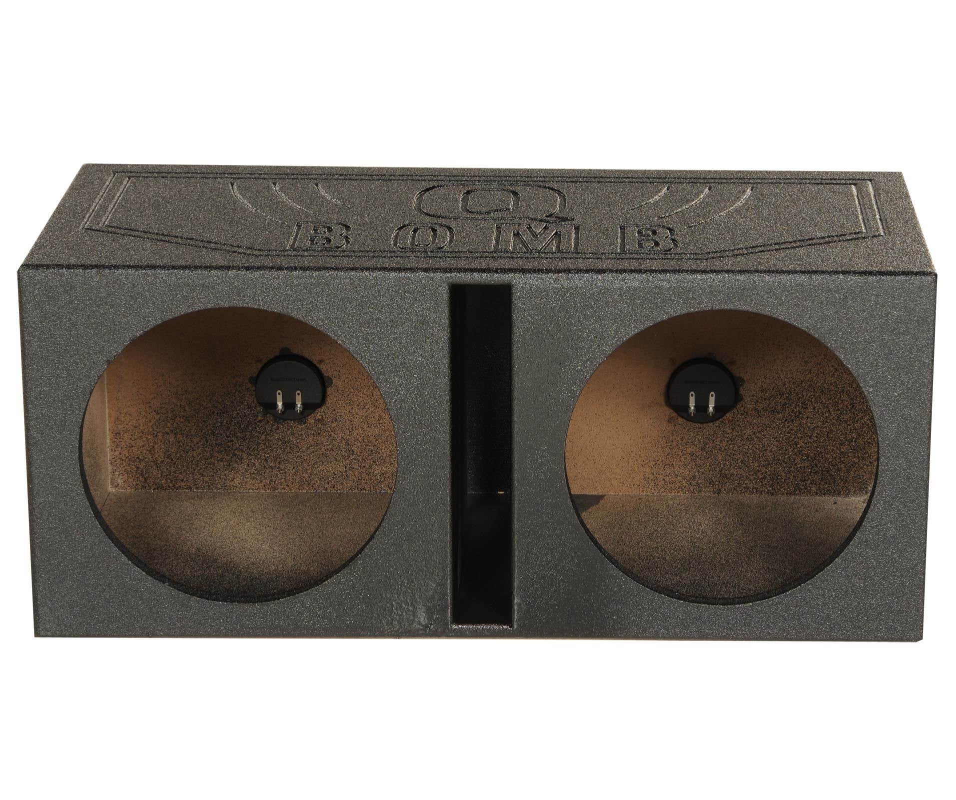 QPower QBOMB15V Dual 15" Vented Port Subwoofer Sub Box w/ Bedliner Spray