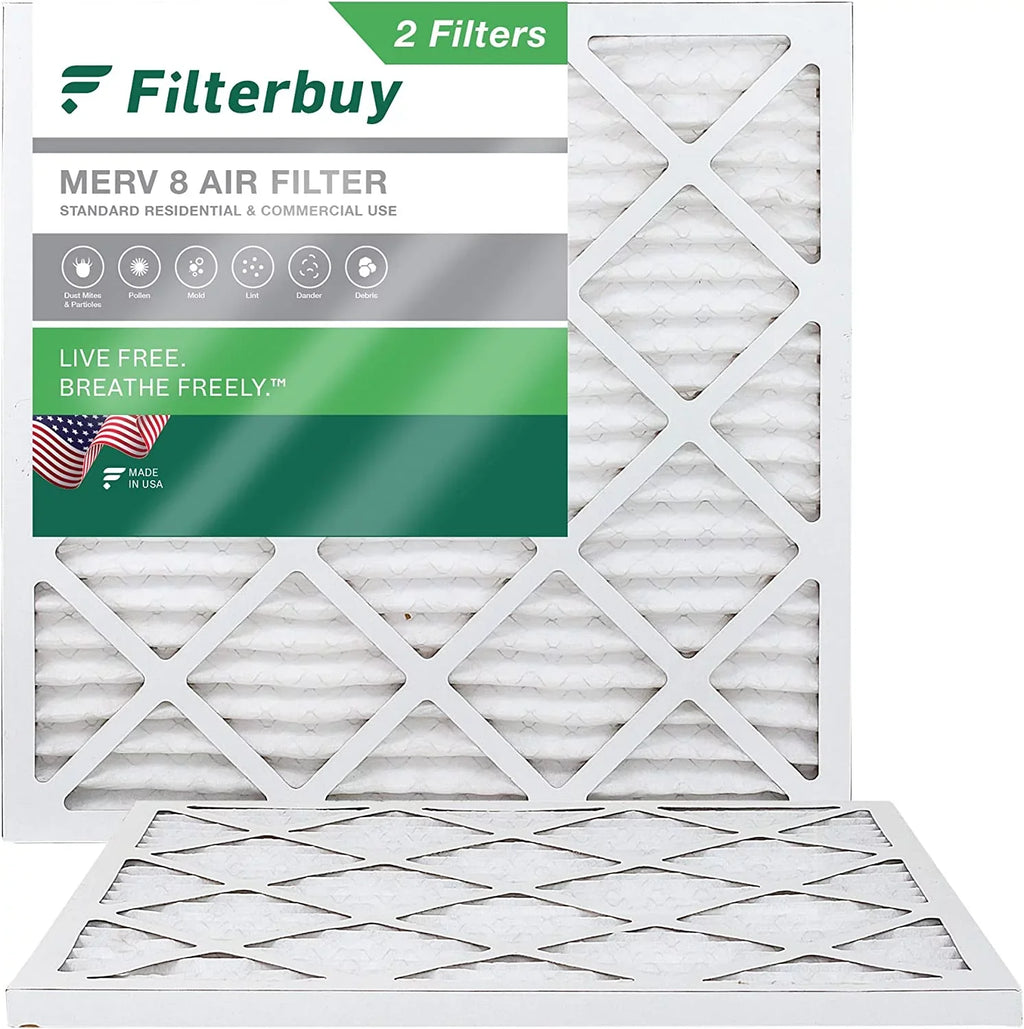 Filterbuy 30x30x1 MERV 8 Pleated HVAC AC Furnace Air Filters (2-Pack)