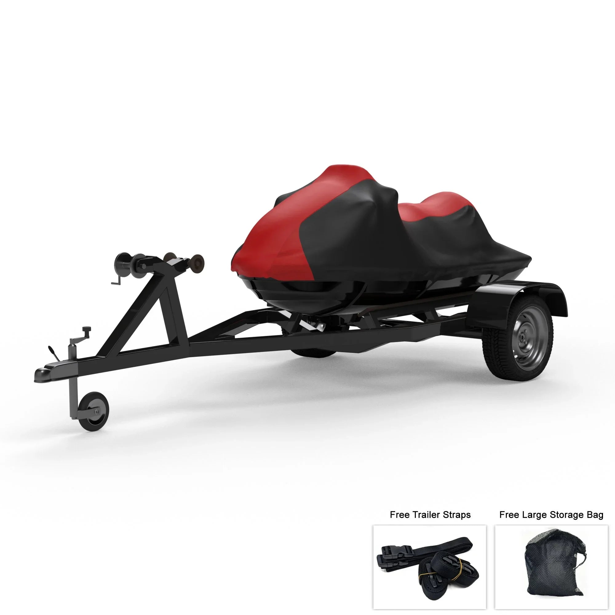 Environment Jet Ski Wrap For SEA DOO GTX SC 2005 - RED / Black Color - All Condition - Trailerable - Protects from Rain, Sun, UV Rays, And More! Includes Trailer Straps And Storage Bag