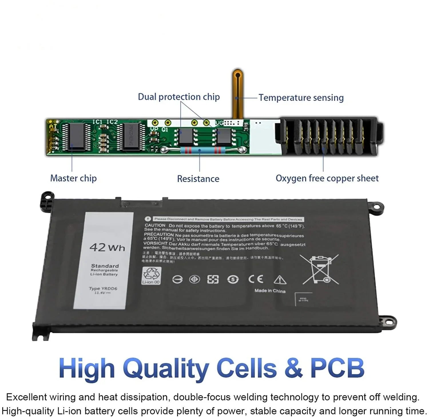 YRDD6 Battery For Inspiron 3493 3582 3583 3584 3793 3310 VM732