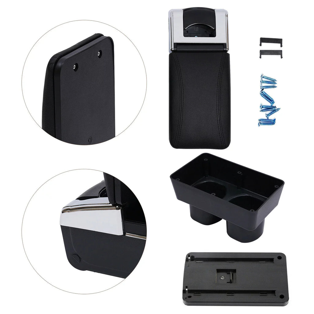 ZhdnBhnos Car Armrest Storage Box Container Rotatable Arm Rest Holder Center Console Black For Nissan Versa/Tiida/Latio 2007-2011