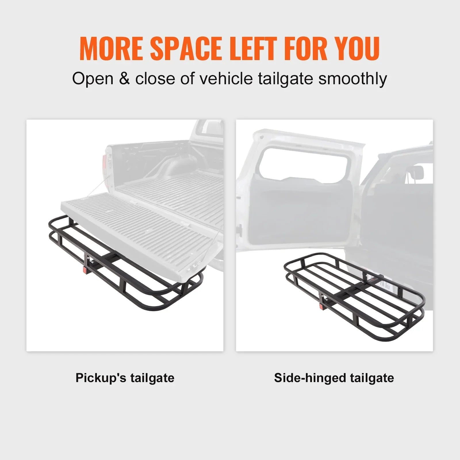 SKYSHALO Hitch Mount Cargo Carrier 500lb 53x19x5 in & Cargo Net Fits 2" Receiver