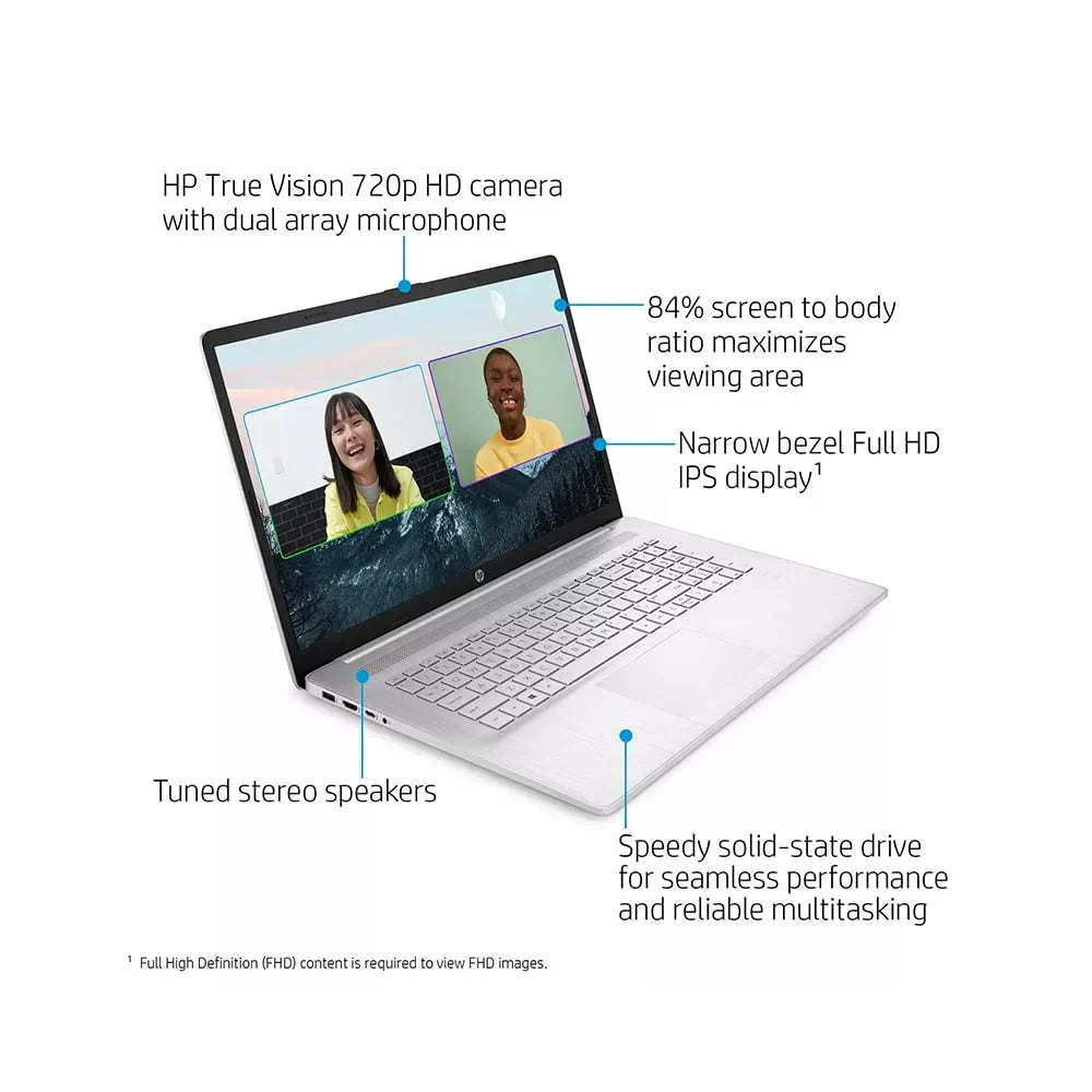HP 2021 17.3" FHD IPS Laptop Computer, 11th Generation i7-1165G7, 16GB RAM, 512GB PCIe SSD, Backlit Keyboard, Iris Xe Graphics, HD Webcam, HD Audio, Windows OS, Silver, 32GB USB Card
