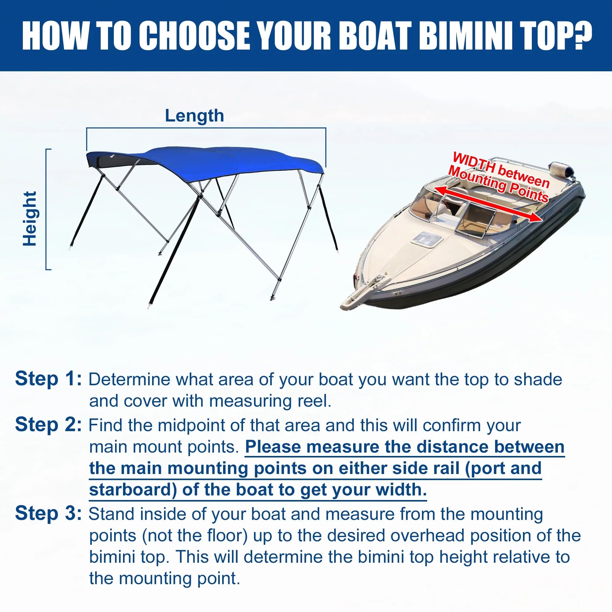 Unique Bargains 600D 4 Bow 8"Lx54"Hx79"-84"W Bimini Top Stainless Steel Deck Hinges Blue