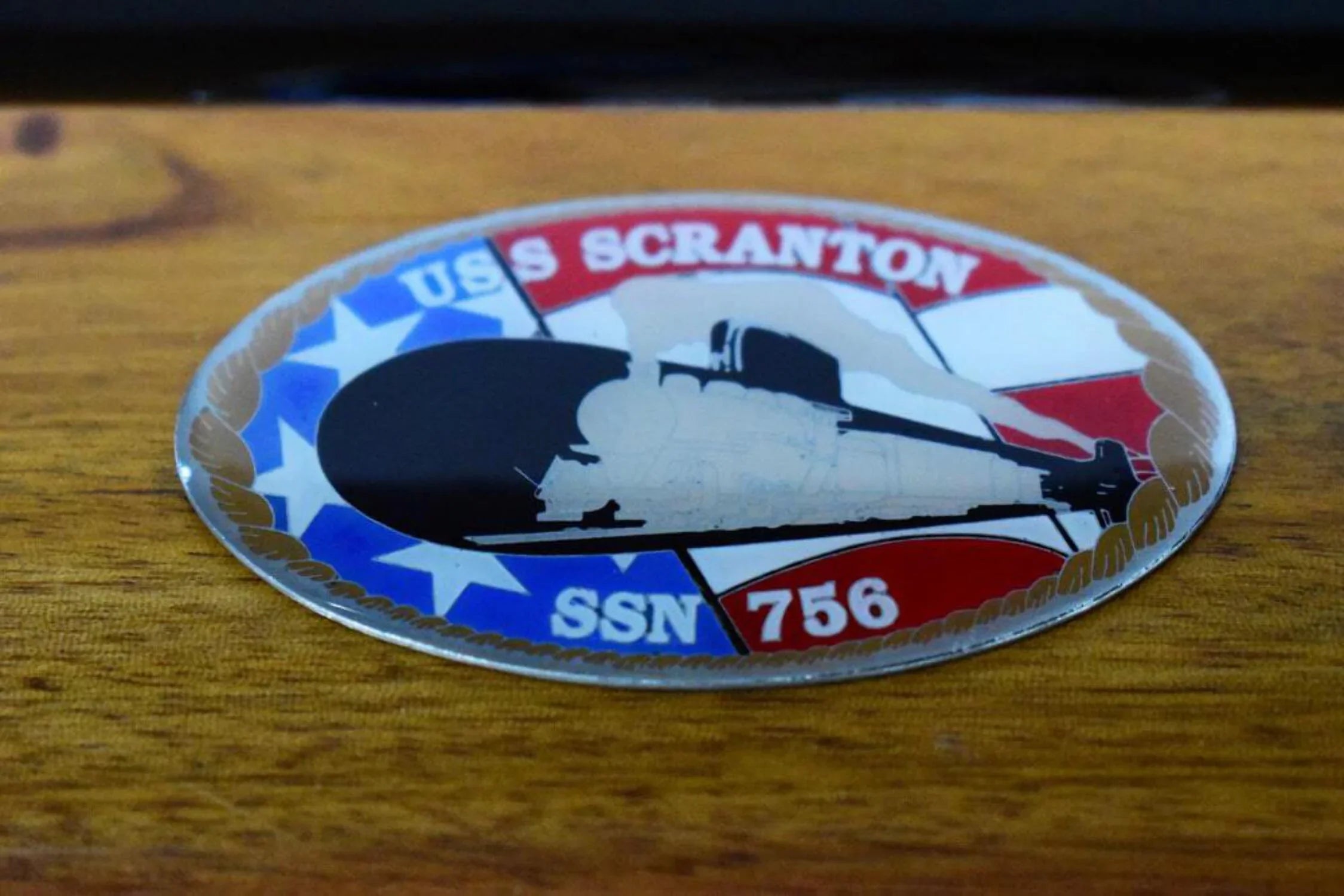 USS Scranton SSN-756 (Black Hull) Submarine Model,Navy,Scale Model,Mahogany,20 inch,LA Class