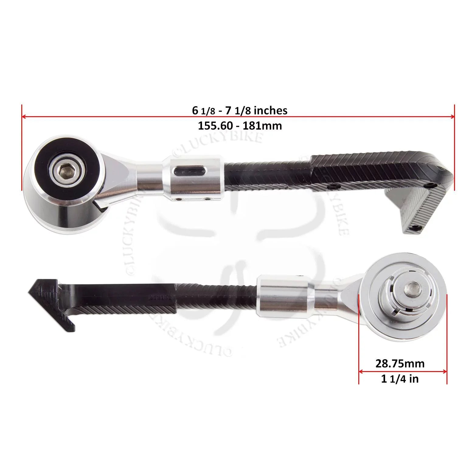 Silver Lever Guard 7/8" & 6mm CNC Race Universal Hand Block PVC Bar End