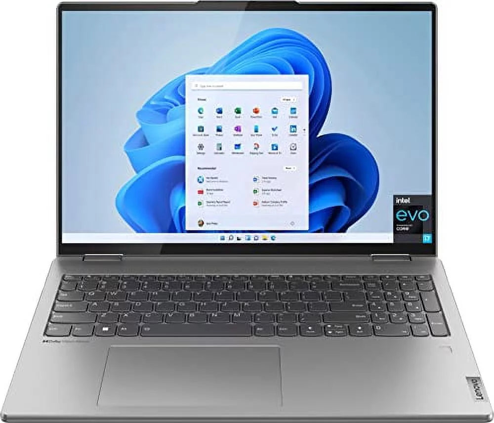 Lenovo 2023 Yoga 7 16" 2.5K Touch 2-in-1 Laptop EVO 12th 12- i7-1260P Iris Xe Graphics 16GB LPDDR5 512GB NVMe SSD 2xThunderbolt4 WiFi 6E HDMI Backlit KB Fingerprint Windows 11 Home w/RE USB
