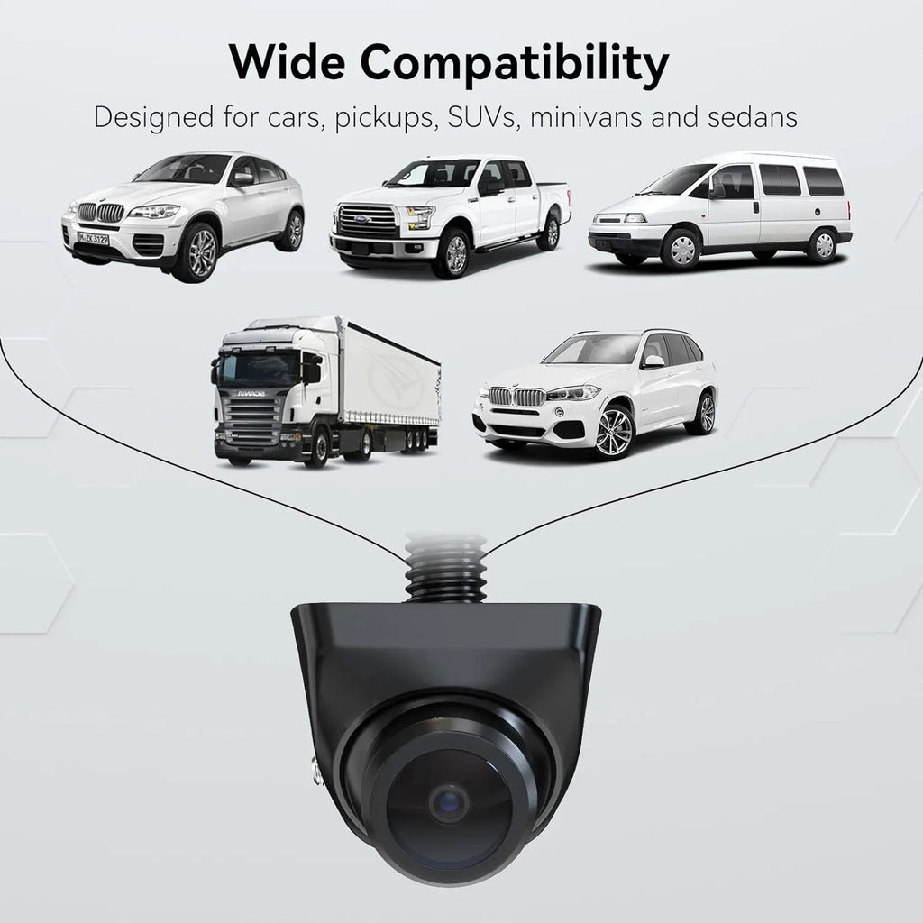 eRapta Backup Camera 360°Rotatable Night Vision Waterproof Rear/Front/Side View Camera for Pickup Truck Car SUV Minivan and Sedans